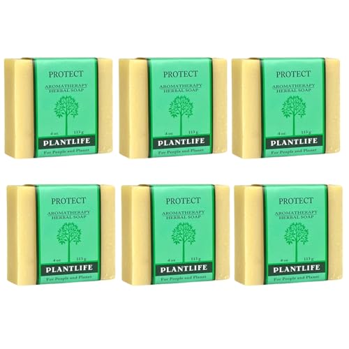 Plantlife Protect 6-Pack Bar Soap - Moisturizing and Soothing Soap for Your Skin - Hand Crafted Using Plant-Based Ingredients - Made in California 4oz Bar
