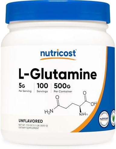 Nutricost L-Glutamine Powder (500 Grams) Unflavored - Gluten Free...