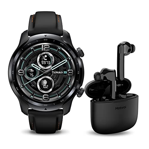 TicWatch Pro 3 GPS Smart Watch Plus Mobvoi Earbuds ANC True Wireless Earbuds Smartwatch Men's Wear OS Watch Qualcomm Snapdragon Wear 4100 Platform Health Fitness Monitor 3-45 Days Battery Life GPS NFC