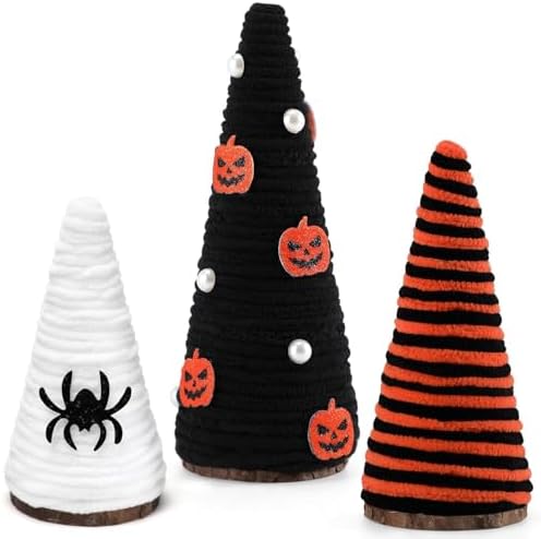 SunArtHome Halloween Tiered Tray Decor Set Of 3 - Wooden Ghost, Pumpkin & Eye Sign Spooky Decorations