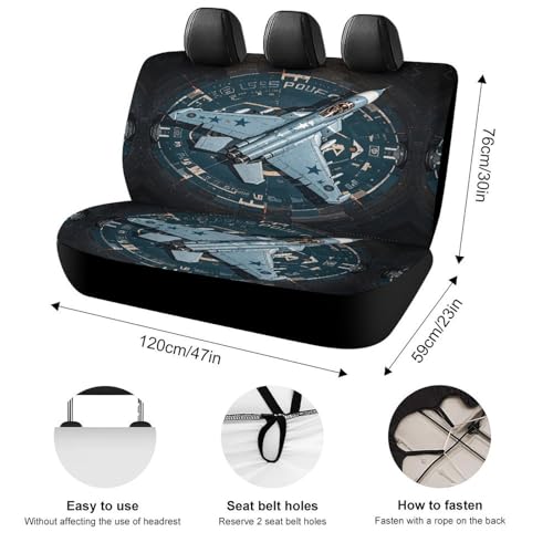 Funda asiento trasero coche Air Force protectora elástica universal 2