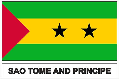 Akachafactory Autocollant Sticker Drapeau STP sao Tome Principe