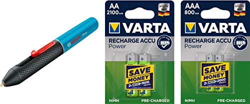 Preisvergleich Produktbild Varta Sales Drive Akkus + Bosch Heißklebestift Gluey