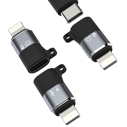 OTG Audio USB C to Lightning Adapter for Iphone 14 13 Pro Max (3Pack) for Apple Type C Female Lighting Male Charger Cable Mobile Tipo Drive Connect Converter Thunderbolt Dongle Headphone Data for iPad