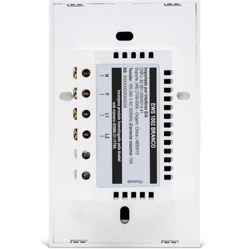 Interruptor Smart Wi-Fi Touch 2 Intelbras EWS 1002 Branco