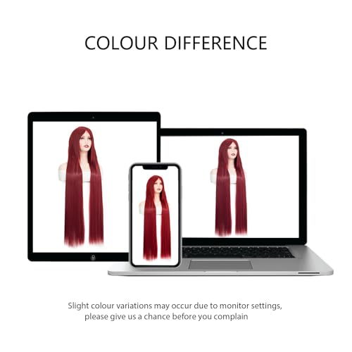 Image of Rose bud Hair Cosplay Wig Long Red Wigs with Fringe for Women 40 Inches Straight Wig for Costume Halloween Cosplay Sally