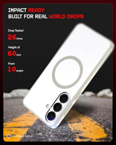 Image of Golden Sand Aura MagSnap Series Transparent Back Cover for Samsung Galaxy S26 5G | Ultra-Clear Glass Feel | Military Grade Protective Case, Camera Protection, (Ivory)