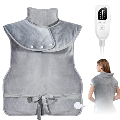 Souvik Manta Electrica Espalda y Cuello, Almohadilla Electrica Lumbar para Mujeres y Hombres, 6 Temperatura, 4 Configuraciones de Tiempo, Lavable en la lavadora, Oficina y Hogar