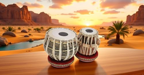 Image of Sheesham Wood Tb-0092 Hand Made Brass Tabla Set Black Color Indian Musical Instrument Bayan Tabla, Dayan Tabla For Beginners & Students