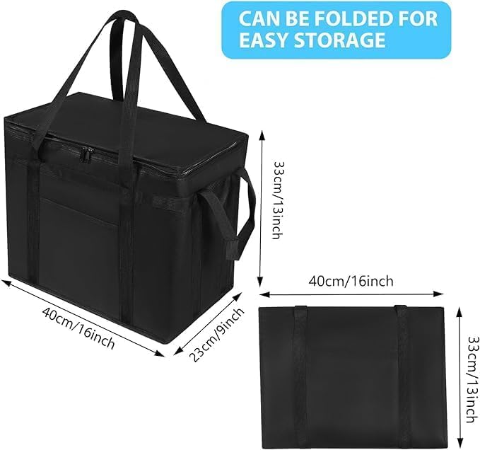 Image of Shopping Bags, Reusable Foldable Cool Bag, Shopping Basket, Large Picnic Basket, Robust Insulated Bag, Lunch, Upright Standing Thermal