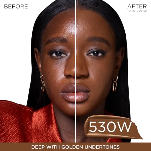 Image of Lancome Teint Idole Ultra Wear Natural Matte Foundation- Longwear, Medium-Full Coverage, Natural Finish, Waterproof & Hydrating - 530W (Deep Skin with Warm /Golden Undertones), 1 Fl Oz