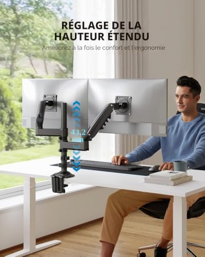 Support double écran PC inclinable pour éliminer le mal de dos - 6