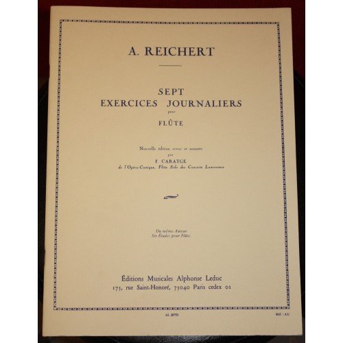Reichert 7 ejercicios diarios para flauta travesera, partituras (idioma español no garantizado)
