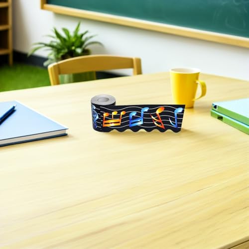 Borde de papel musical para decorar rincones educativos sin dañar la pared 7