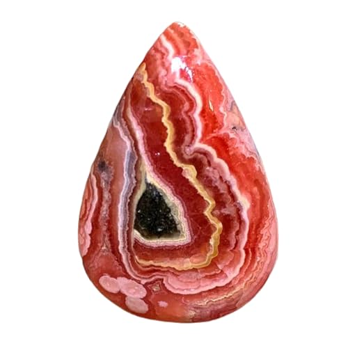 Rhodochrosite gemme naturelle cabochon poire 32x21mm pour fabrication de collier et bague DIY