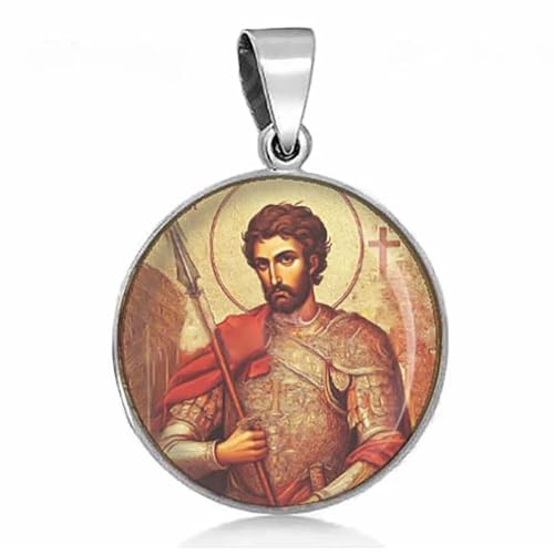 Saint Longinus Sterling silver 925 Christian Medal Patron Pendant Passover