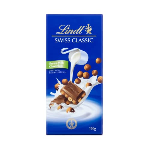 Image of Lindt Swiss Milk Chocolate with Roasted Hazelnuts, 100 Gram