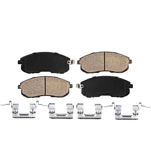 Image of Detroit Axle - Front Brake Kit for 2007-2012 Nissan Sentra Versa | 2009-2014 Cube Drilled & Slotted Disc Brakes Rotors Ceramic Brake Pads 2008 2009 2010 2011 2012 2013 Replacement