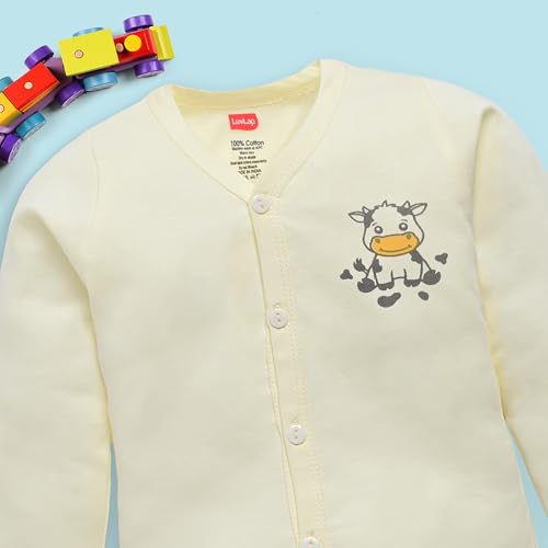 Image of LuvLap Baby Boys & Girls Full Sleeve100% Cotton Jhabla & Pyjama Sets Pack of 2