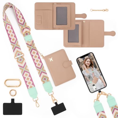 ZOPPEN Passport Holder for Travel Passport Wallet Cover Case with Phone Lanyard, Clip and Go Strap...