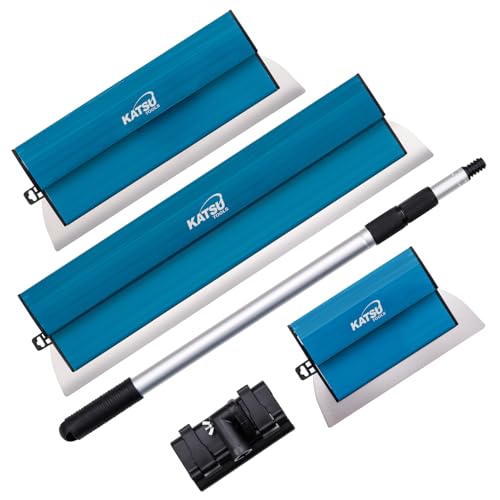 KATSU Tools Ensemble de lames d'écrémage pour cloisons sèches, lames en acier inoxydable de 25 + 40 + 60 cm, spatule d'écrémage pour panneaux muraux et...