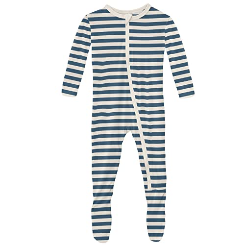 Image of KicKee Print Footies with Zipper, Super Soft One-Piece Jammies in Our Nautical Mini Seasonal Prints