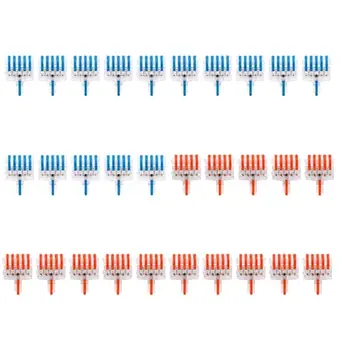 30pcs 28-12 AWG Lever Nut Wire Compact Splicing Wire Conductor Connector (1 in 5 Out)