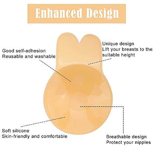 Onesing 4 Pairs Nipple Covers For Women Sticky Bra Reusable Adhesive Invisible Bra Nipple Pasties Breast Lift Tape Silicone Bra For Women #TOP3