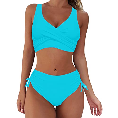 KBOPLEMQ Conjuntos de bikini para mujer, push up, traje de baño sexy, bikini para mujer, traje de baño de moda para mujer, traje de baño triangular, parte superior, push up brasileño, traje de baño de