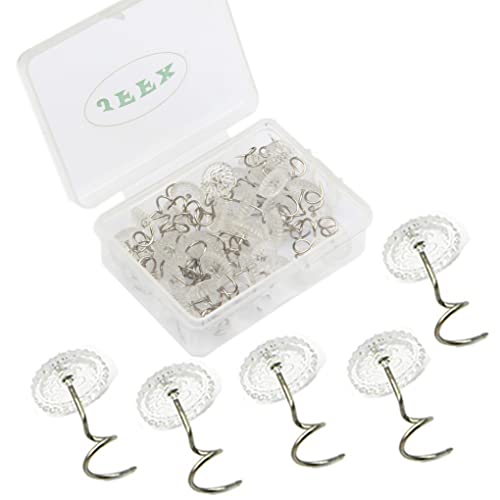 Jffx 50 Pieces Upholstery Tacks, Twist Pins For Slipcovers And Bedskirts Clear Head Screw Nail Spiral Bed Skirt Pins #TOP4