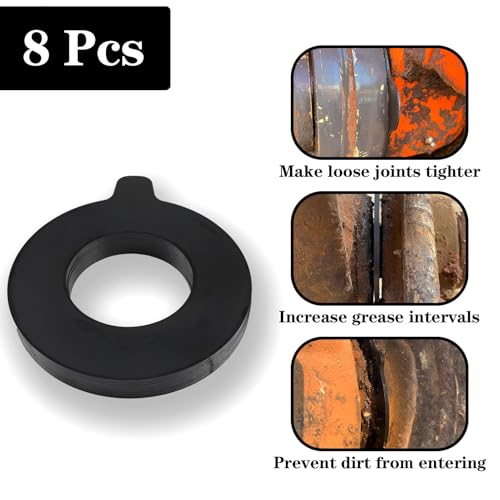 Image of 8 x 70mm Bucket Pin Shim Kit for Excavator and Skid Steer 2mm Thickness Fit for Cat Komatsu Volvo