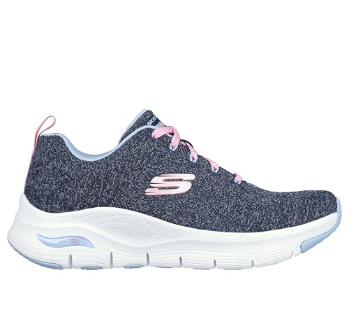 Skechers Women's Arch Fit Comfy Wave Sneaker, Slate, 6