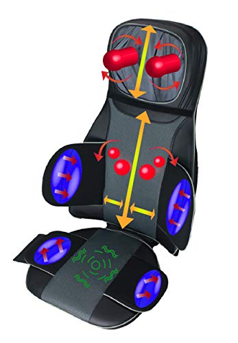 Stock Clearance!!! ObboMed SU-5990 Neck, Shoulder, Back Massage Chair Seat with Heat, Vibration, 3D Shiatsu Spots, Air Pressure on Waist & Bottom, Deep Kneading, Rolling, Vibrating Massager