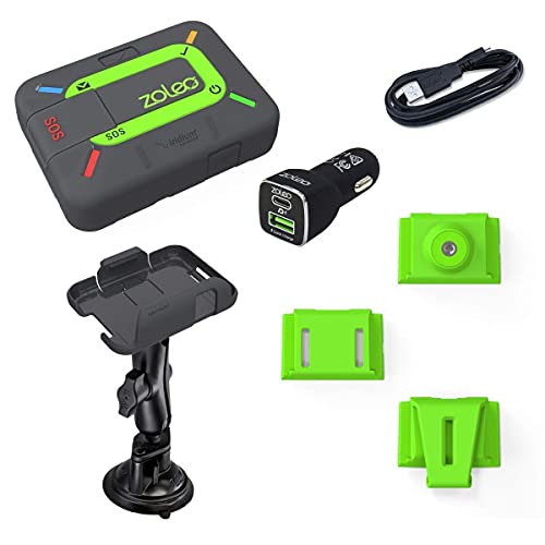 ZOLEO Satellite Communicator Two-Way Global SMS Text Messenger & Email, Emergency SOS Alerting, Check-in & GPS with Universal Mount Accessory Kit – RAM Mount, DC Car Charger, USB Cable, & Cradle Kit