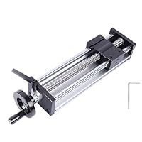 Linearschiene, LinearfüHrung mit Handrad, 200mm Effektive Verfahrlänge, HochpräZiser Manuelle LinearfüHrung mit Verriegelung für X Y Z Lineartischaktuator Industrielle Werkzeugmaschinen