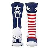 ChalkTalkSPORTS Lacrosse Socks - Performance Socks for Lacrosse Players - Red White and Blue - Patriotic - Adult