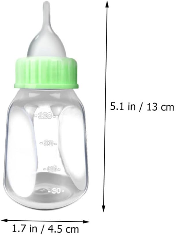 ORFOFE Pet Pacifier Bottle Feeding Kit with Precise Scale, 120ml Plastic | Blue and Green Options, Lightweight Design, for Newborn Kittens and Small Animals