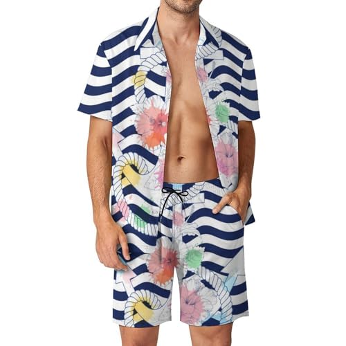 Chemise Hawaïenne Homme avec short et pantalon de plage ensemble d'été 2 pièces taille S