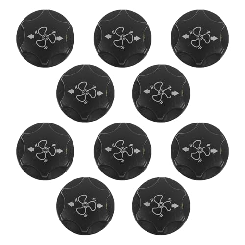 BESTonZON 10pcs Universal Industrial Fan Knob Speed Control Replacement Caps Black Fan Shaft Knobs for Electric Repair and Appliance Control Accessories