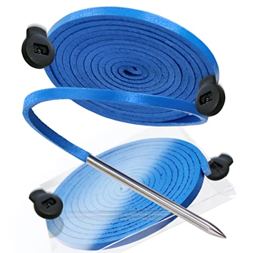 Glove Relacing Kit For Baseball Or Softball Mitts,2 Strips Of 79 Inch Long Cowhide Leather With Glove Lacing Needle, 4 Pack Baseball Glove Locks, Supple And Thicker Baseball Glove Lace (Blue) #TOP4