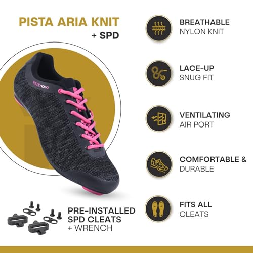 Image of Tommaso Pista SPD Cycling Shoes for Women - Ready to Ride with Pre-Installed SPD Cleats for Spin Classes & Indoor Bikes - Explore Variety Cycling Shoes & Bike Accessories