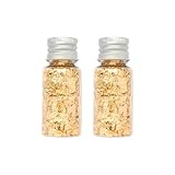 LVYKING Golden Leaf Handcrafted Decorations, Used for Cake Baking and Chocolate Decoration,2PCS,Golden