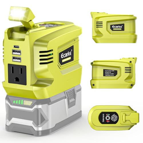 Ecarke 220W Portable Power Inverter Compatible with Ryobi 18V Battery (Tool Only), DC 18V to AC 110V Power Station with 1 AC Outlet, 2 USB-A, 1 Type-C & LED Light for Camping Outdoor Emergency by Ecarke - Image 9