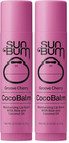 Image of Sun Bum Cocobalm Groove Cherry - Hydrating Lip Balm With Coconut Oil and Aloe Vera - 0.15 oz Stick (Pack of 2)