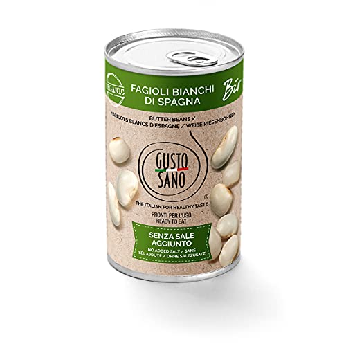 GUSTO SANO HARICOTS, Haricots blancs d'Espagne BIO BOUILLIS. Conserves Cover