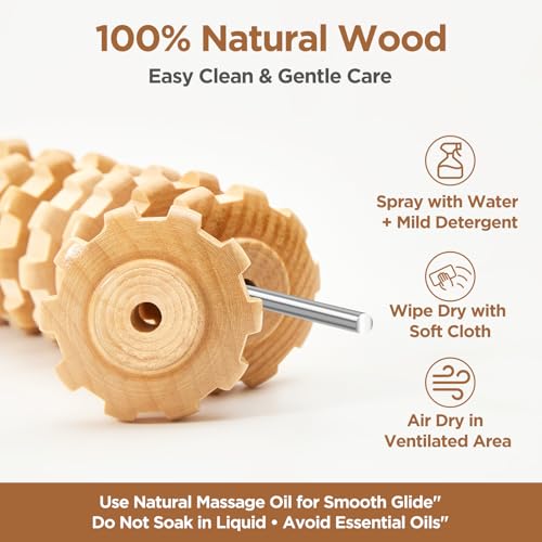 MZDXJ Wooden Cellulite Massage Roller