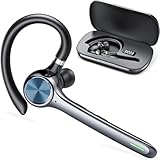 Hoxe Auricolare Bluetooth 5.3, HD CVC8.0 Auricolare Bluetooth Singolo con Doppio ENC Noise Canceling Mic Mute, 100H Talk Handsfree, Cuffie con Microfono Bluetooth In Ear per la Guida/Affari/Ufficio