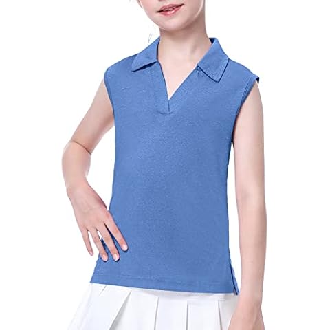 EXARUS Girls Sleeveless Golf Polo Shirt Cover