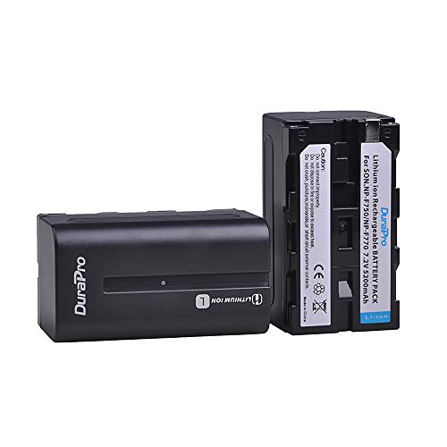 Cargador USB dual LED con baterías NP-F750 de 5200 mAh para cámaras Sony NP-F550 NP-F770 NP-F970 3
