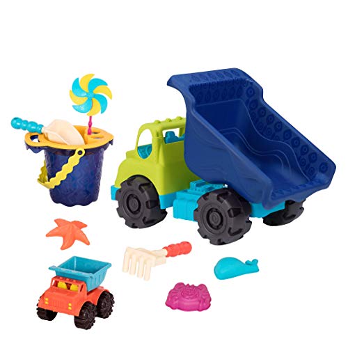 B. Toys – Large Dump Truck & Sand Bucket Set (10-Pc) – Colossal 20" Truck, Toy Cars, Vehicles, & Beach Accessories For Kids Ages 18 Months+ #TOP2